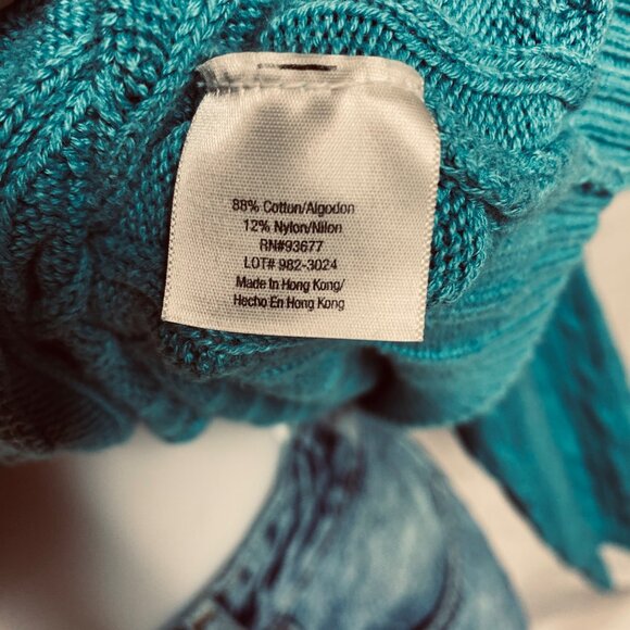 Vintage St John’s Bay Teal Twist Knit Sweater - Picture 5 of 10